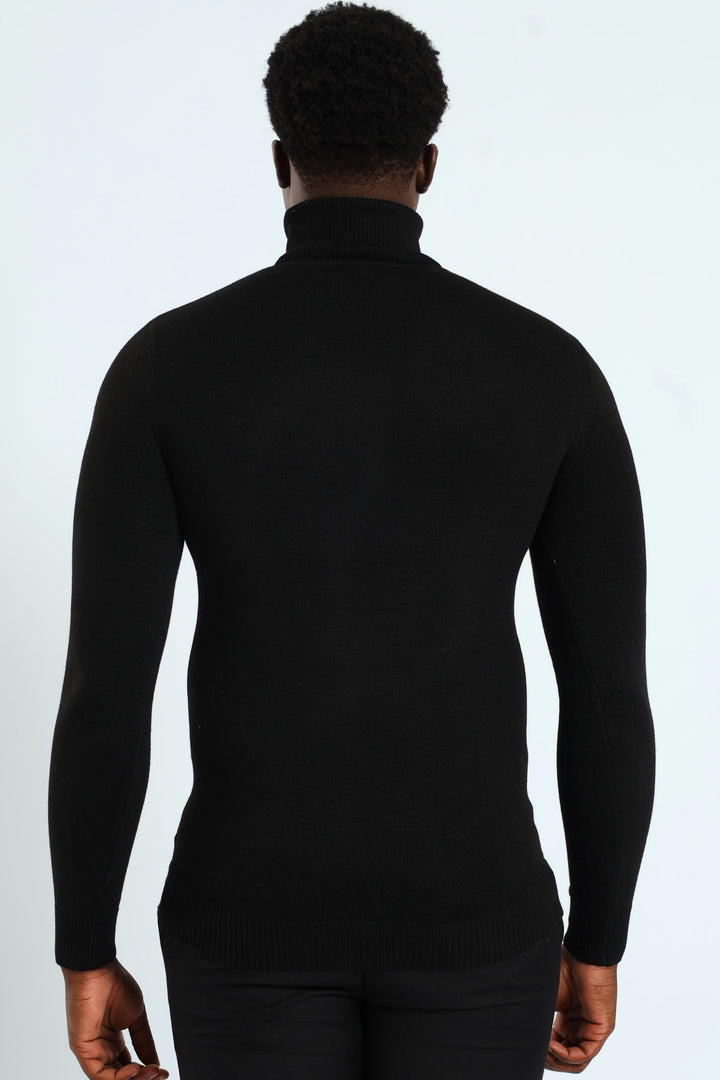 Knit Mr Price Polo Neck Mens Basic Poloneck Knitwear Black