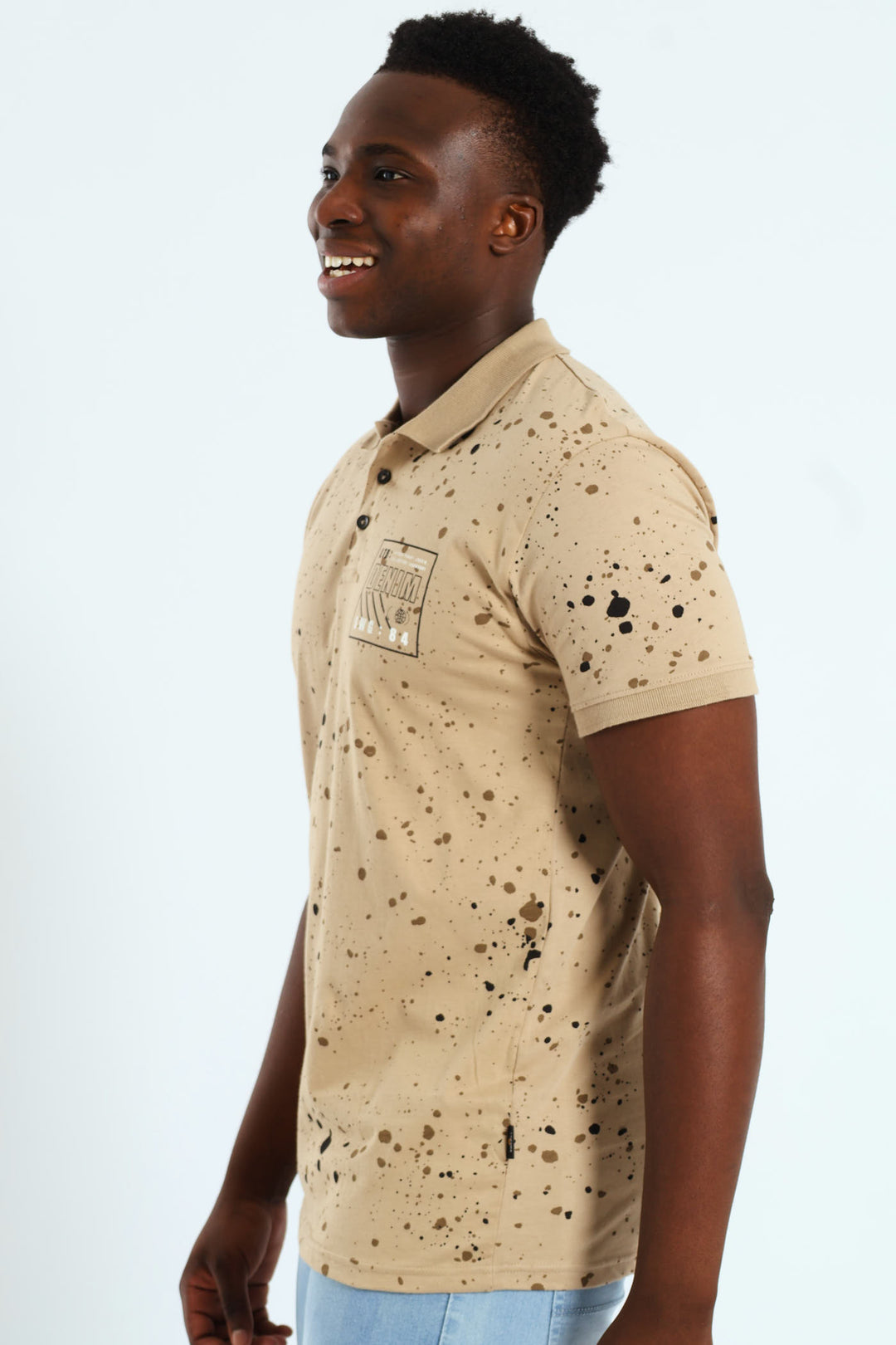 Paint Splatter Golfer - Stone