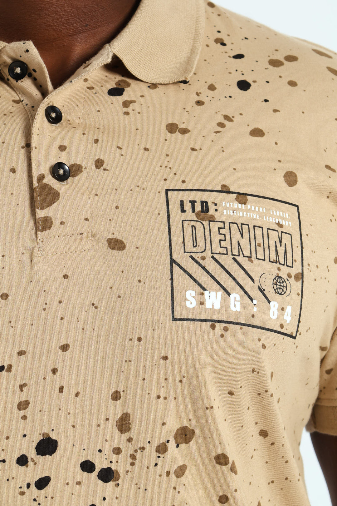 Paint Splatter Golfer - Stone