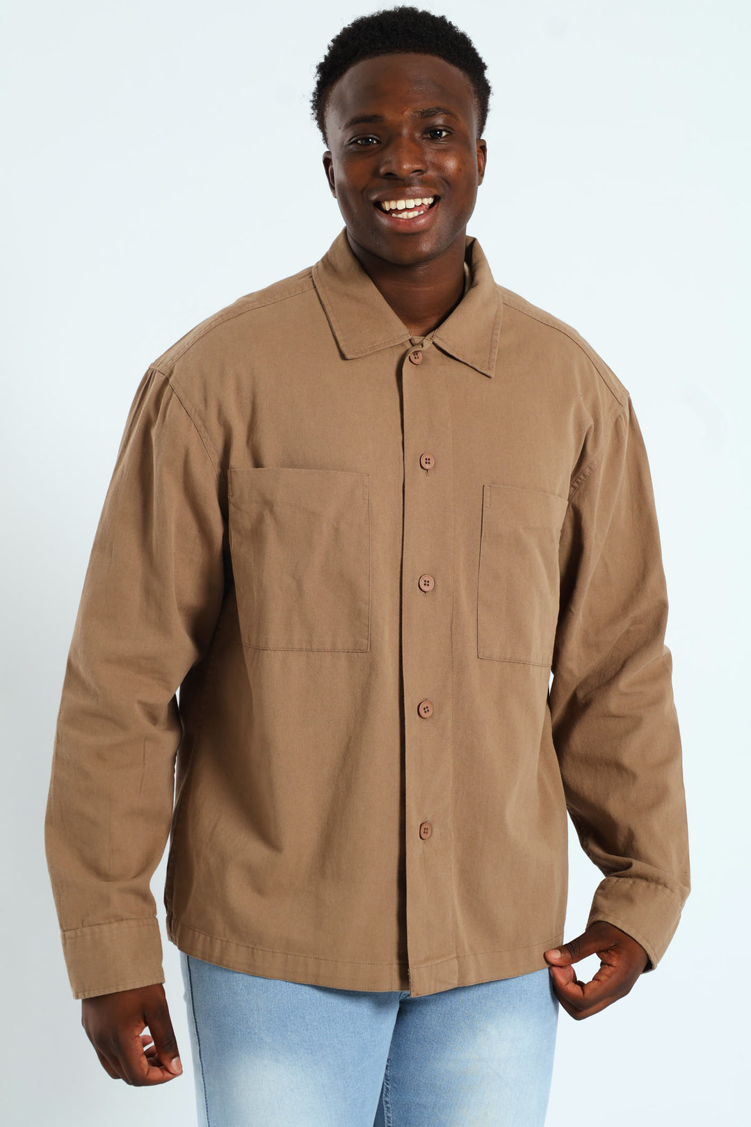 Heavy Wash Cotton Shirt - Taupe
