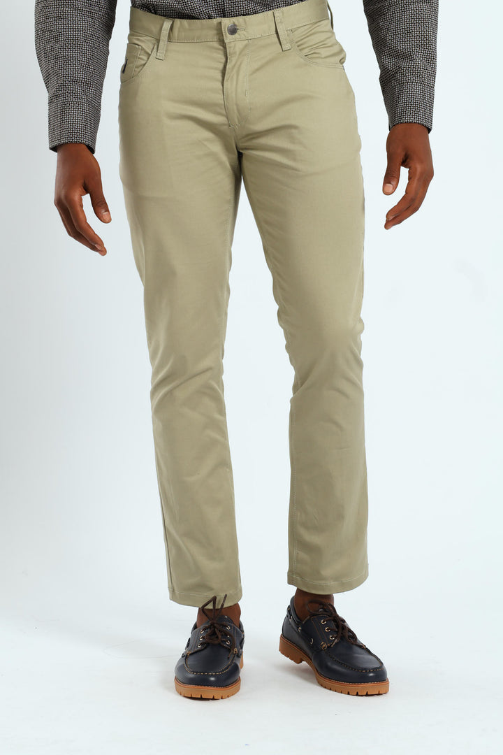 Ethan Slim Leg Trousers - Light Green