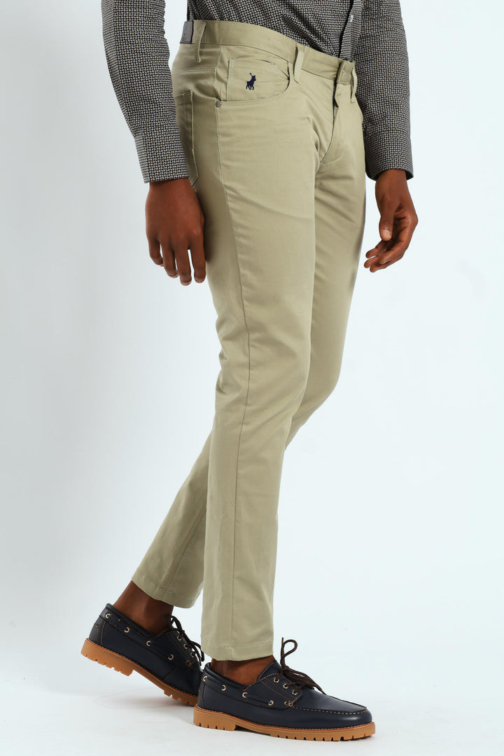 Ethan Slim Leg Trousers - Light Green