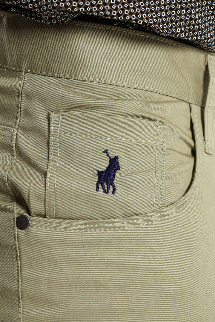 Ethan Slim Leg Trousers - Light Green