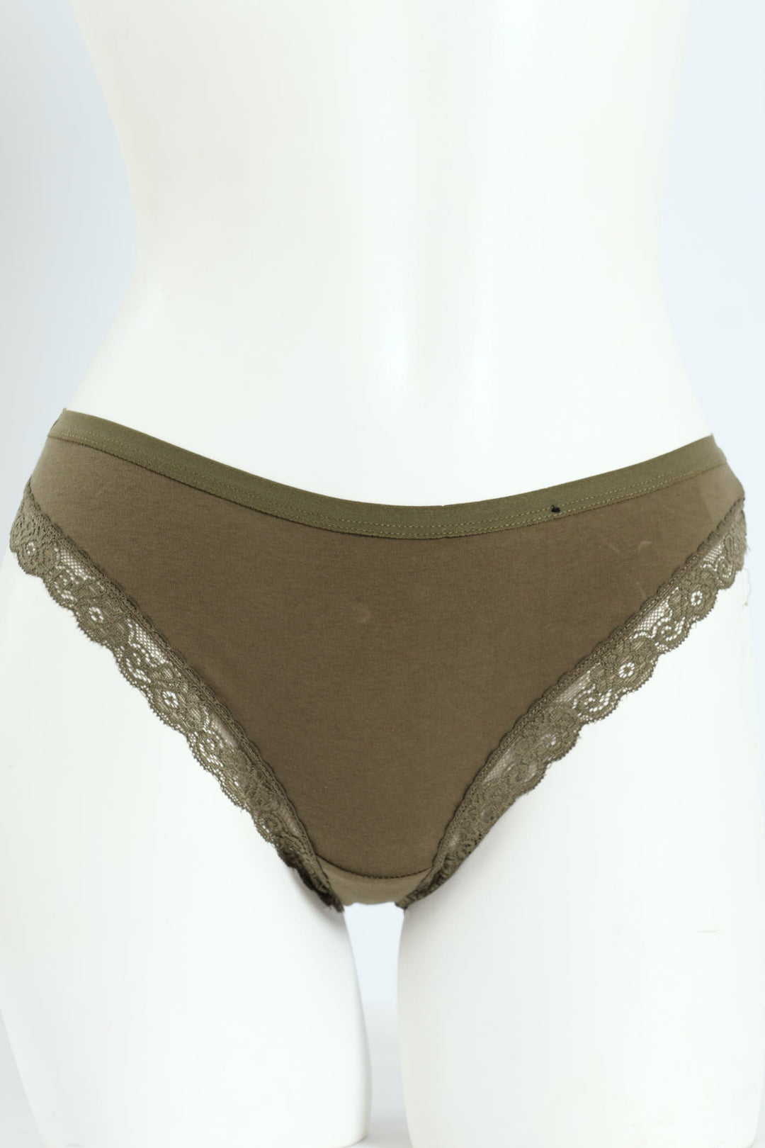 3 Pack Cotton Stretch Brazilian Panties - Olive/Taupe/Tofu