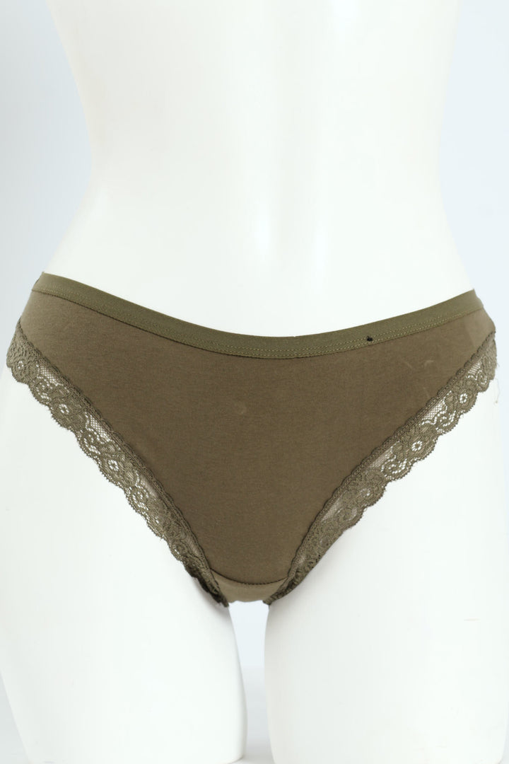 3 Pack Cotton Stretch Brazilian Panties - Olive/Taupe/Tofu