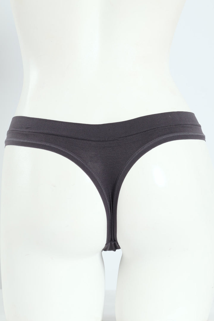 3 Pack Plain Seamless Thong - Jade/Nude/Charcoal
