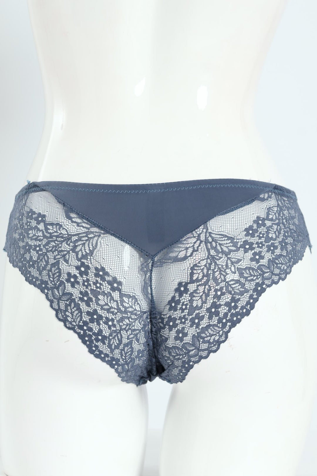 Microfiber Lace Brazilian Panty - Blue