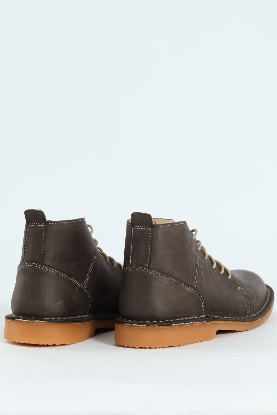 Leather Stitched Down Boot - Grey