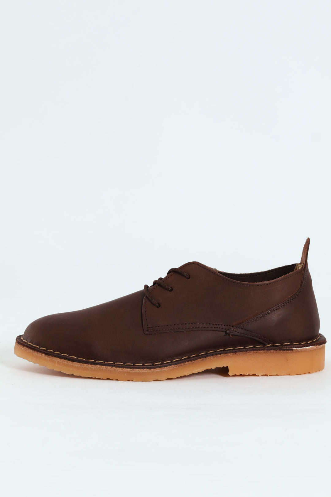 Leather Stitched Down Shoe - Brown