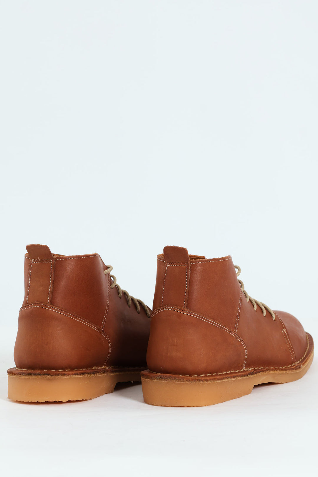 Leather Stitched Down Boot - Tan