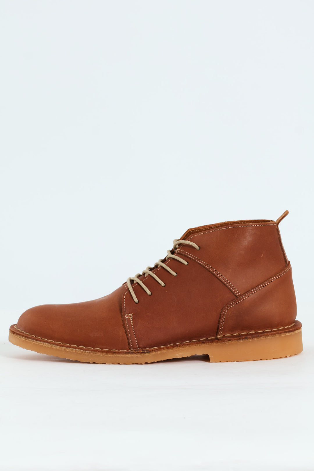 Leather Stitched Down Boot - Tan