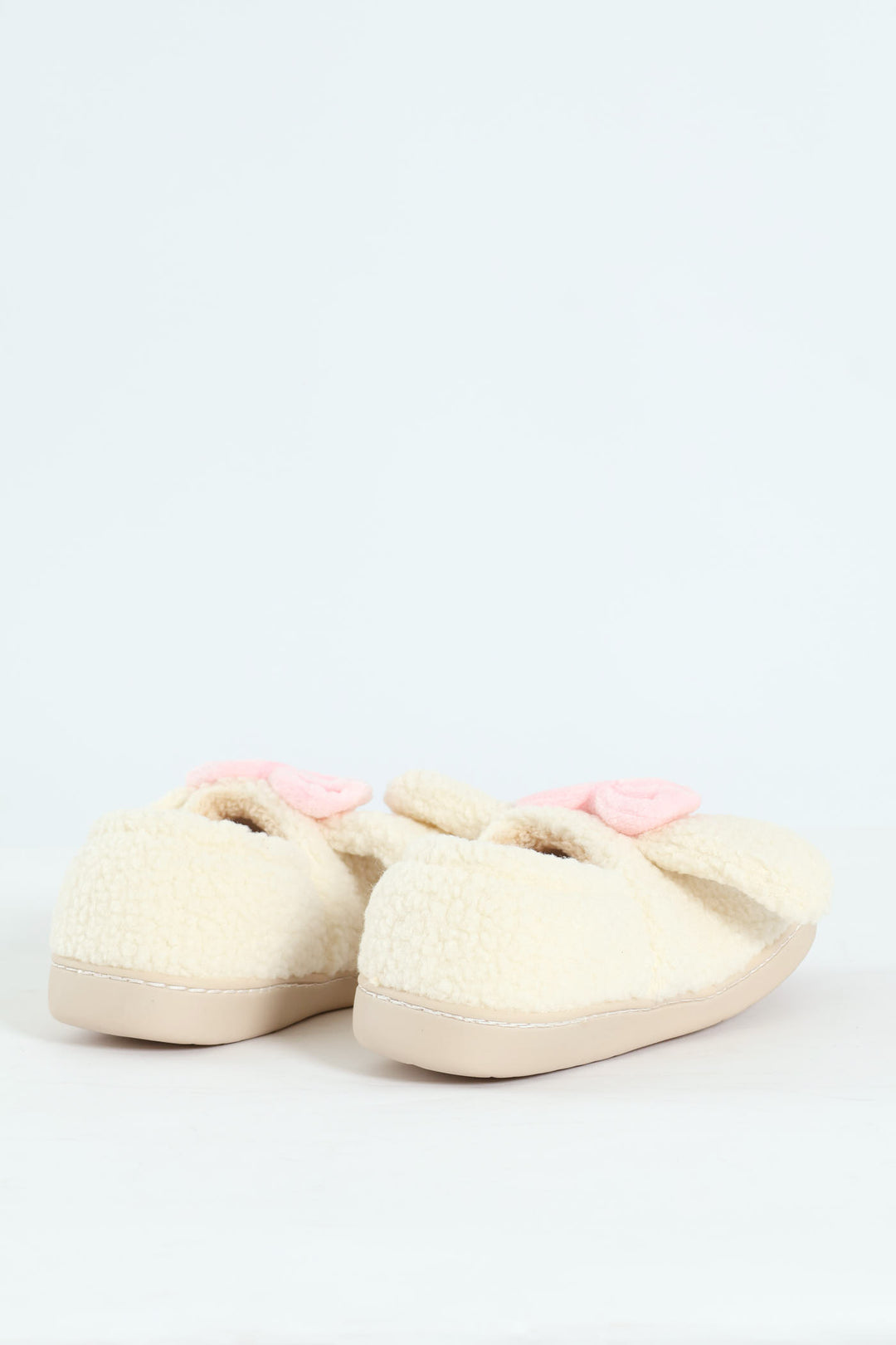 Bow Detail Full Closed Slipper - Natural
