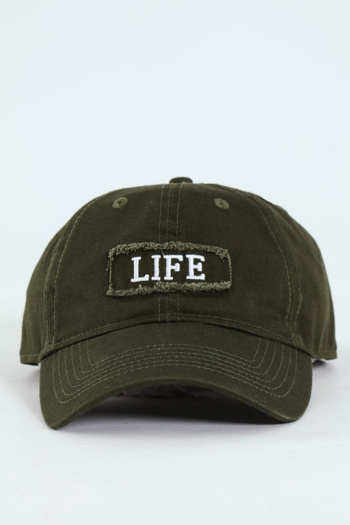 Life Embroidered Badge Cap - Fatigue