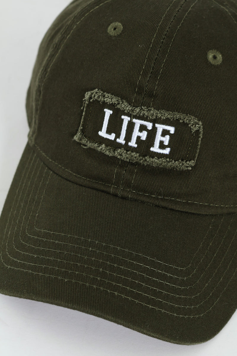 Life Embroidered Badge Cap - Fatigue