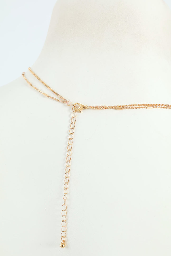 Gem & Disc Layered Necklace - Gold