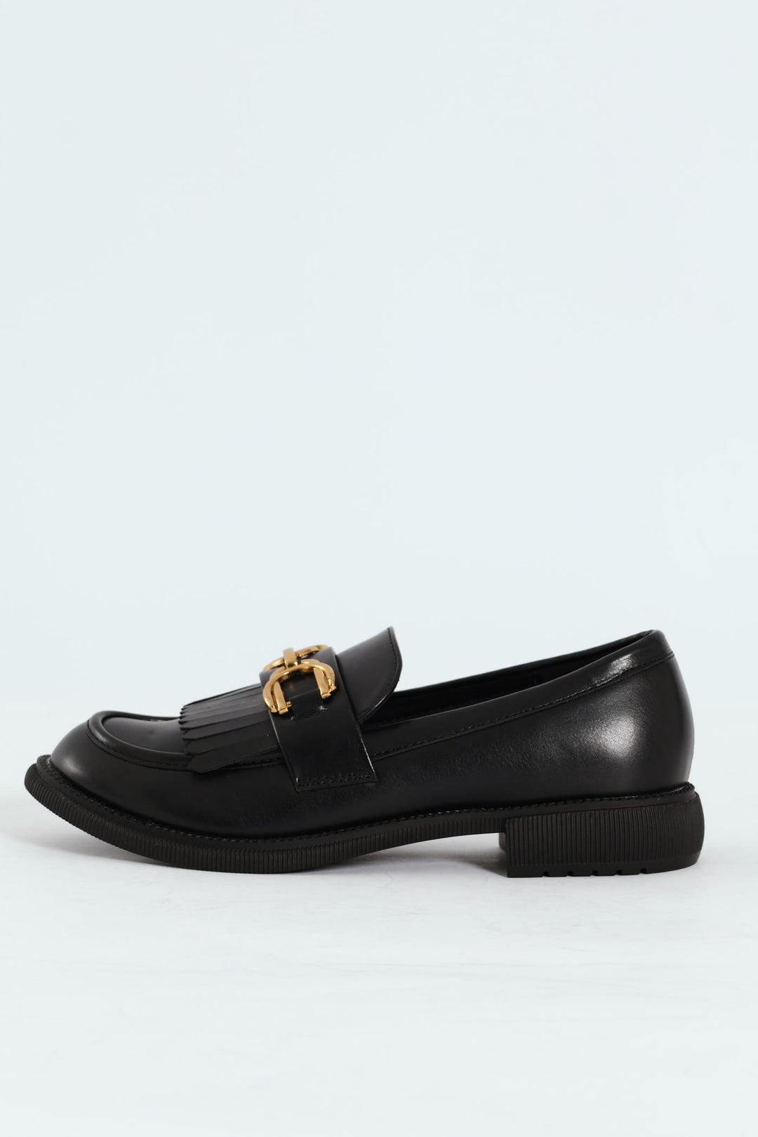 Tassel & Trim Detail Loafer - Black