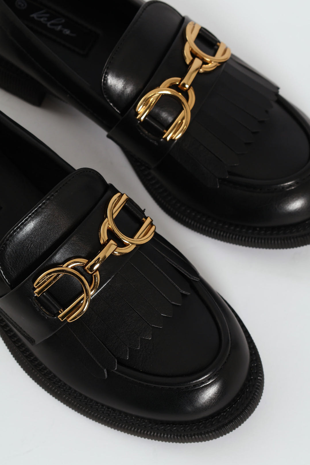 Tassel & Trim Detail Loafer - Black