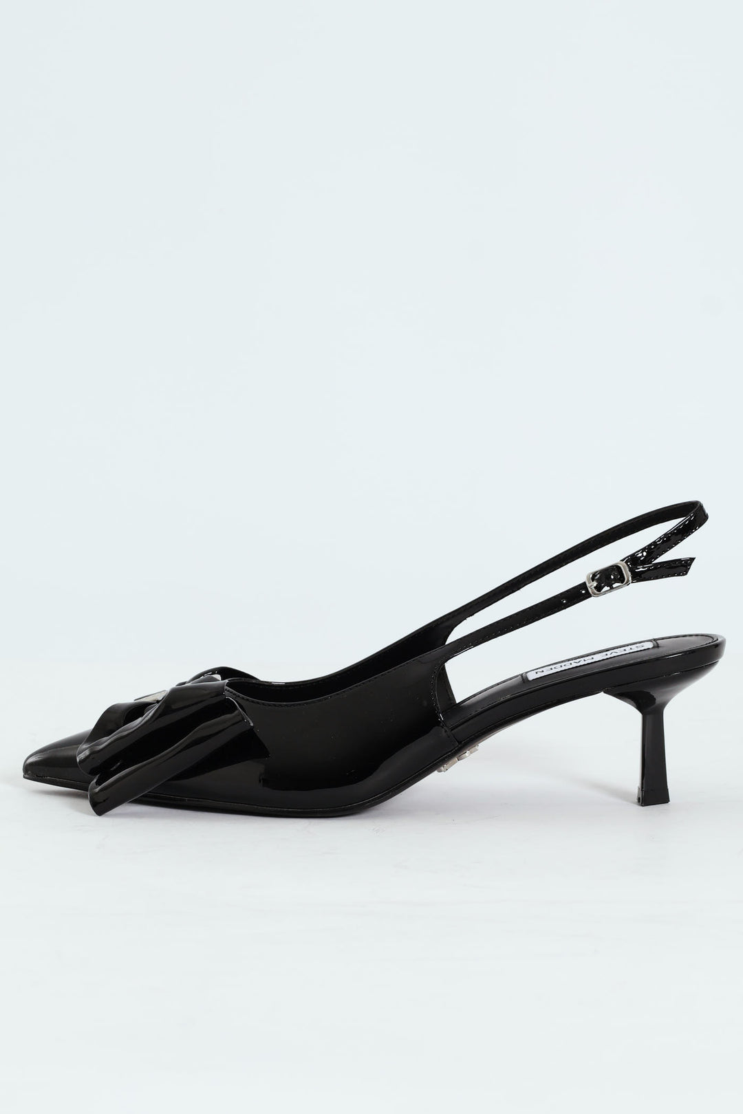 Kaci Kitten Heel Slingback With Bow - Black