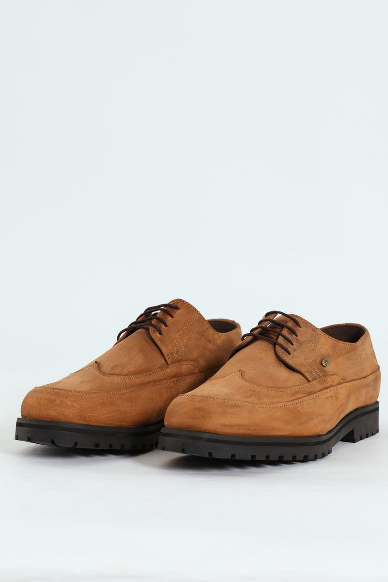 Lace Up Smart Casual Shoe - Tan