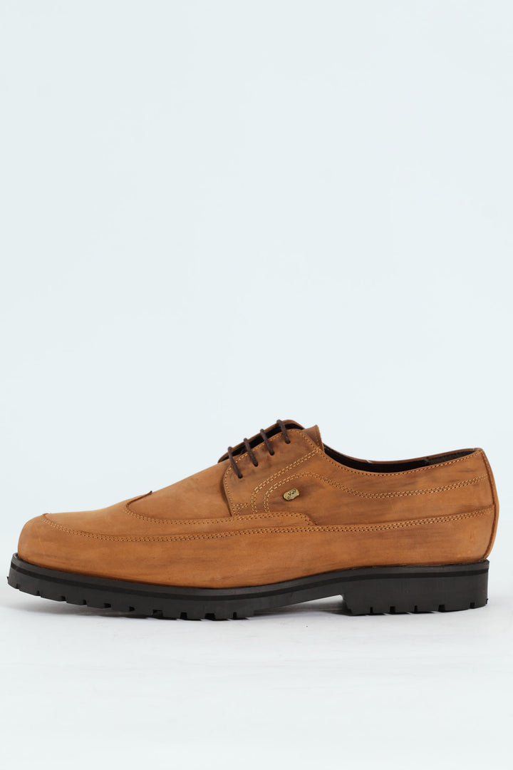 Lace Up Smart Casual Shoe - Tan