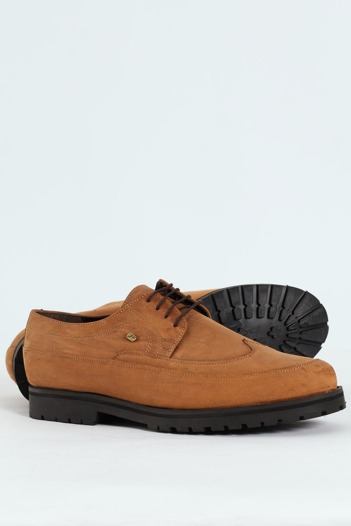 Lace Up Smart Casual Shoe - Tan
