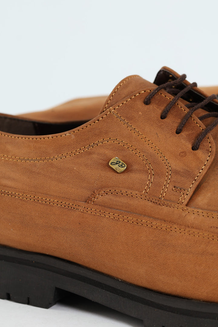 Lace Up Smart Casual Shoe - Tan
