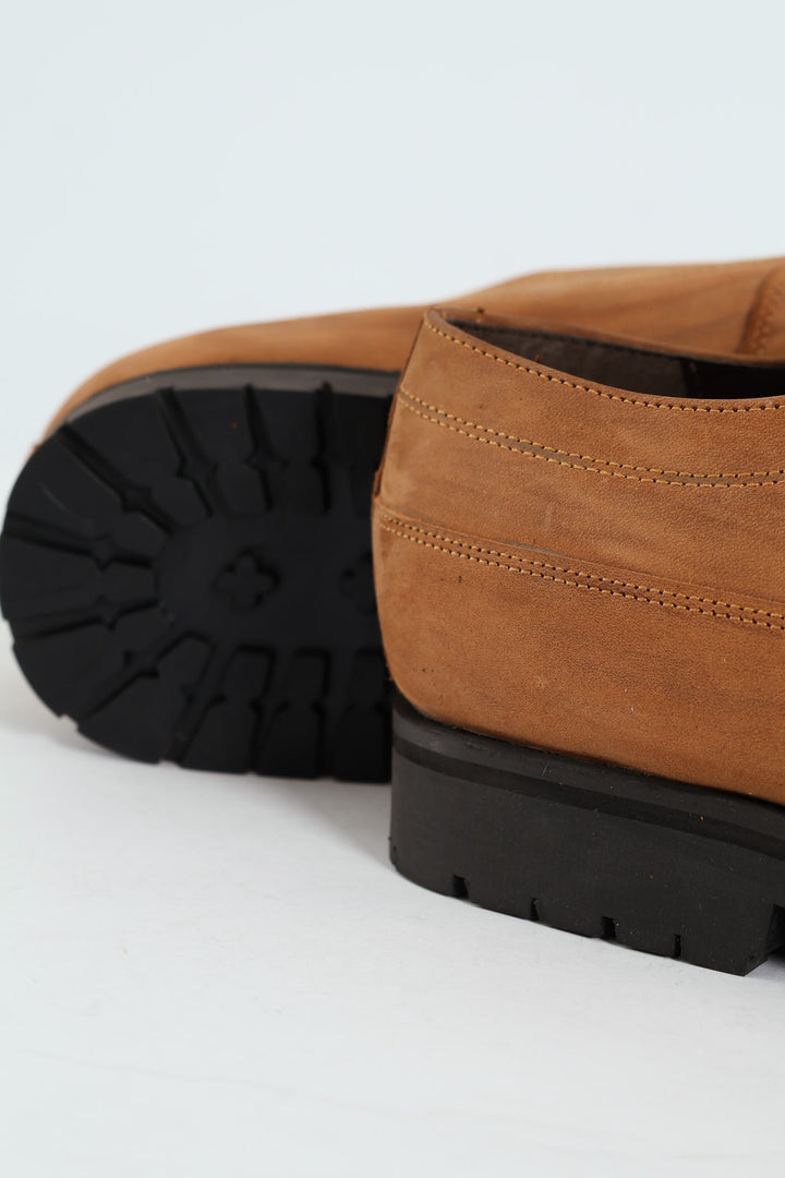 Lace Up Smart Casual Shoe - Tan