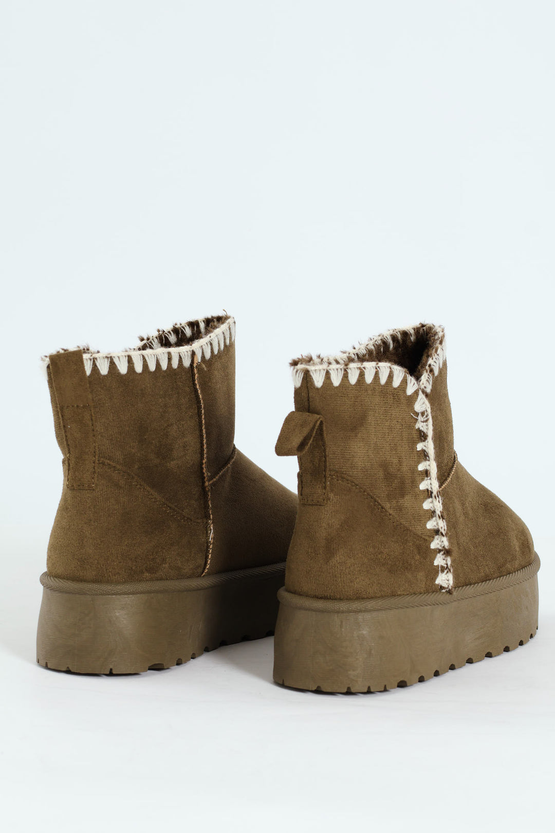 Wipstitch Flatform Bootie - Olive