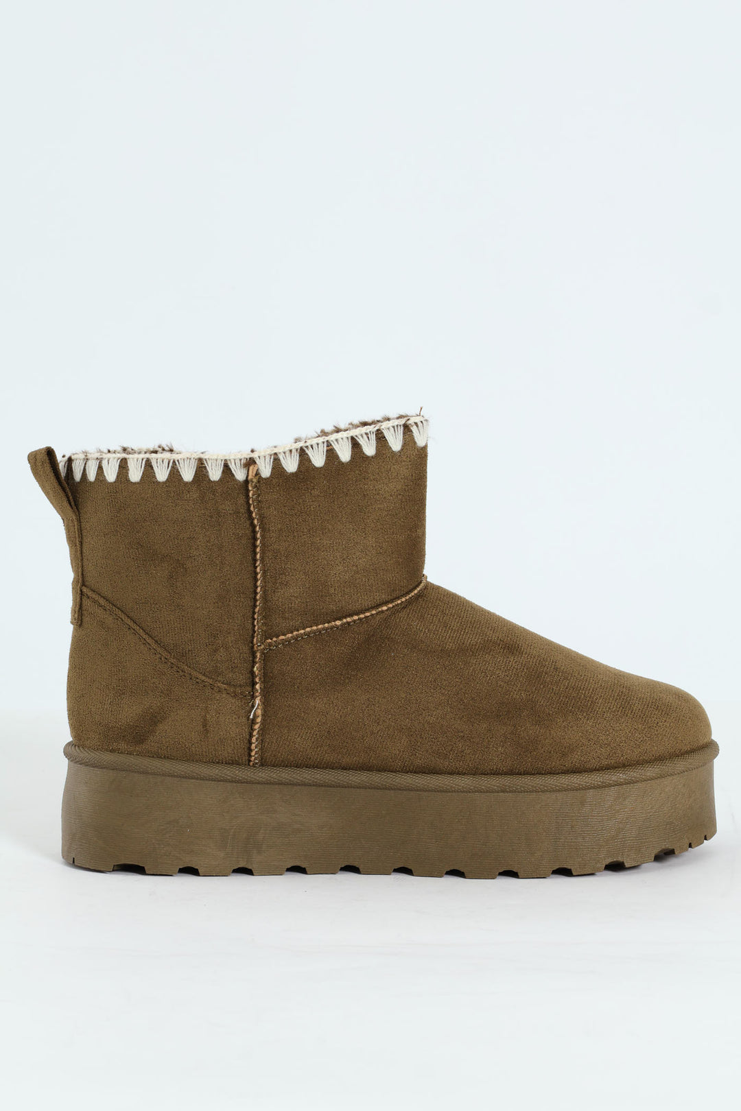 Wipstitch Flatform Bootie - Olive