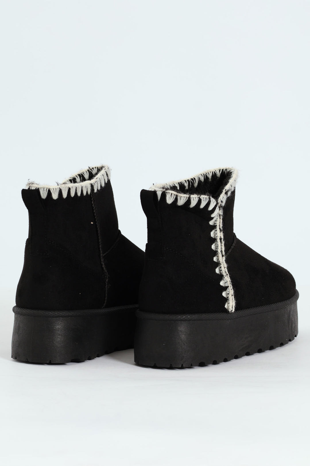 Wipstitch Flatform Bootie - Black