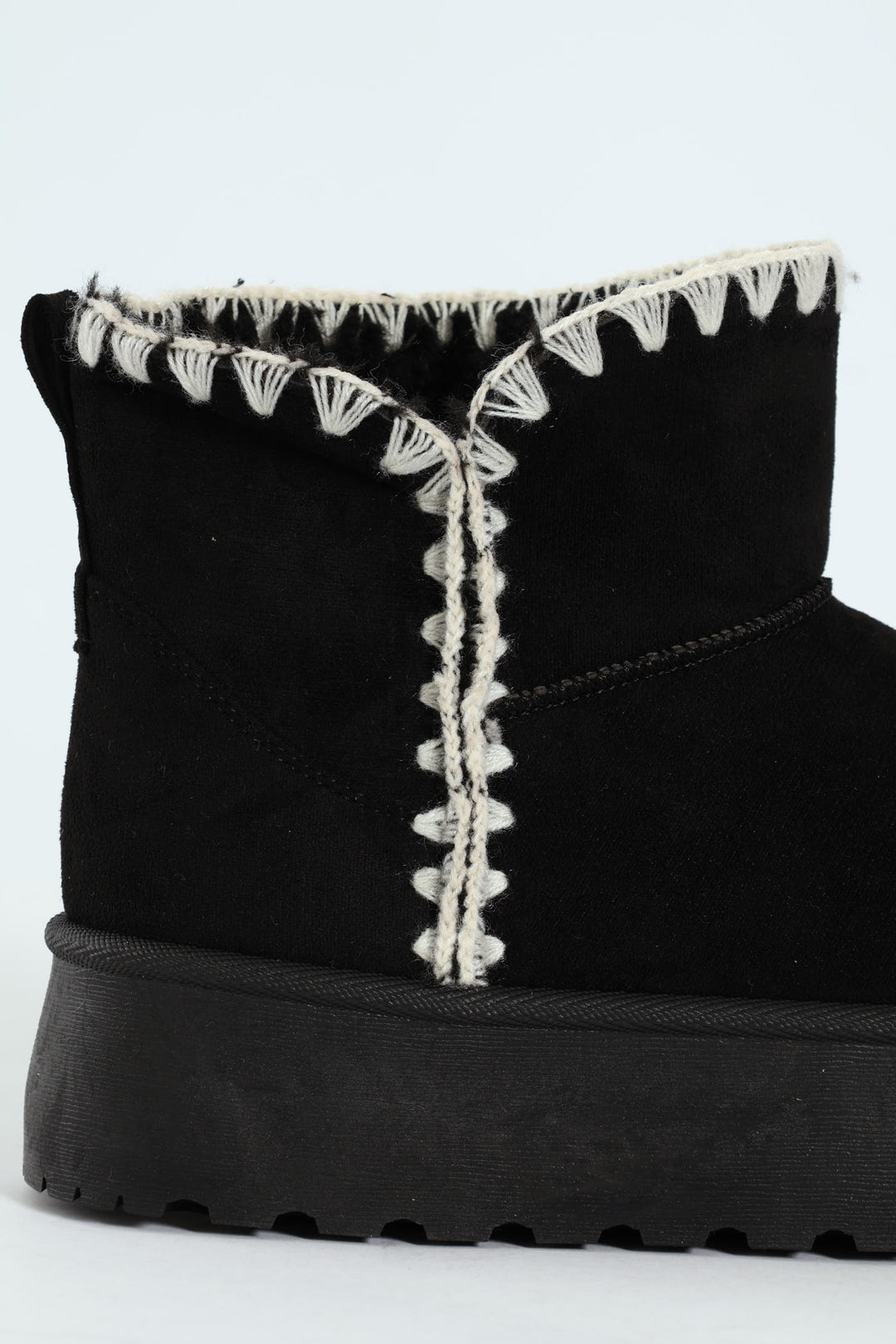 Wipstitch Flatform Bootie - Black