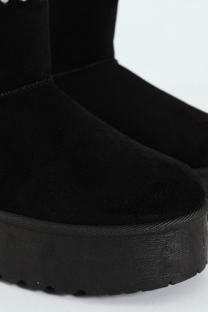 Wipstitch Flatform Bootie - Black