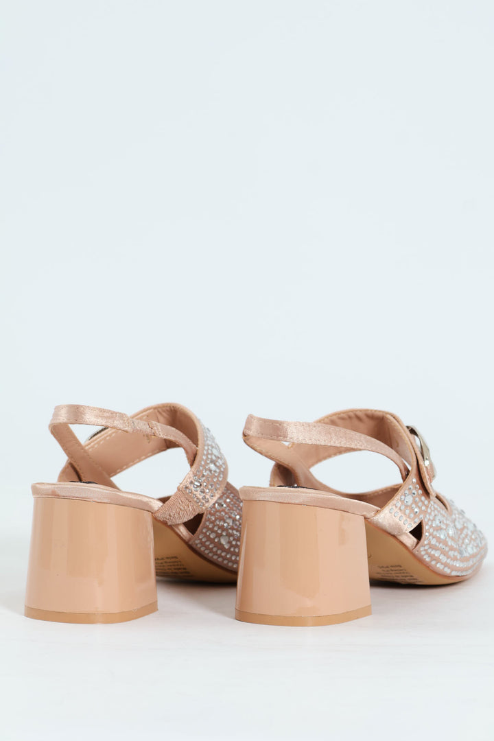 Irridescent Maryjane Heel - Silver