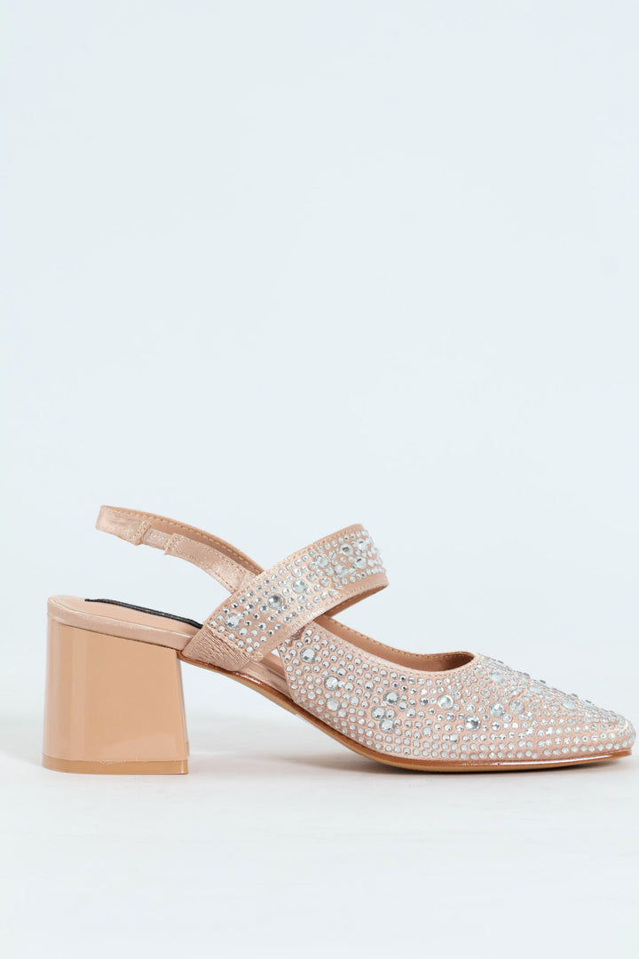 Irridescent Maryjane Heel - Silver