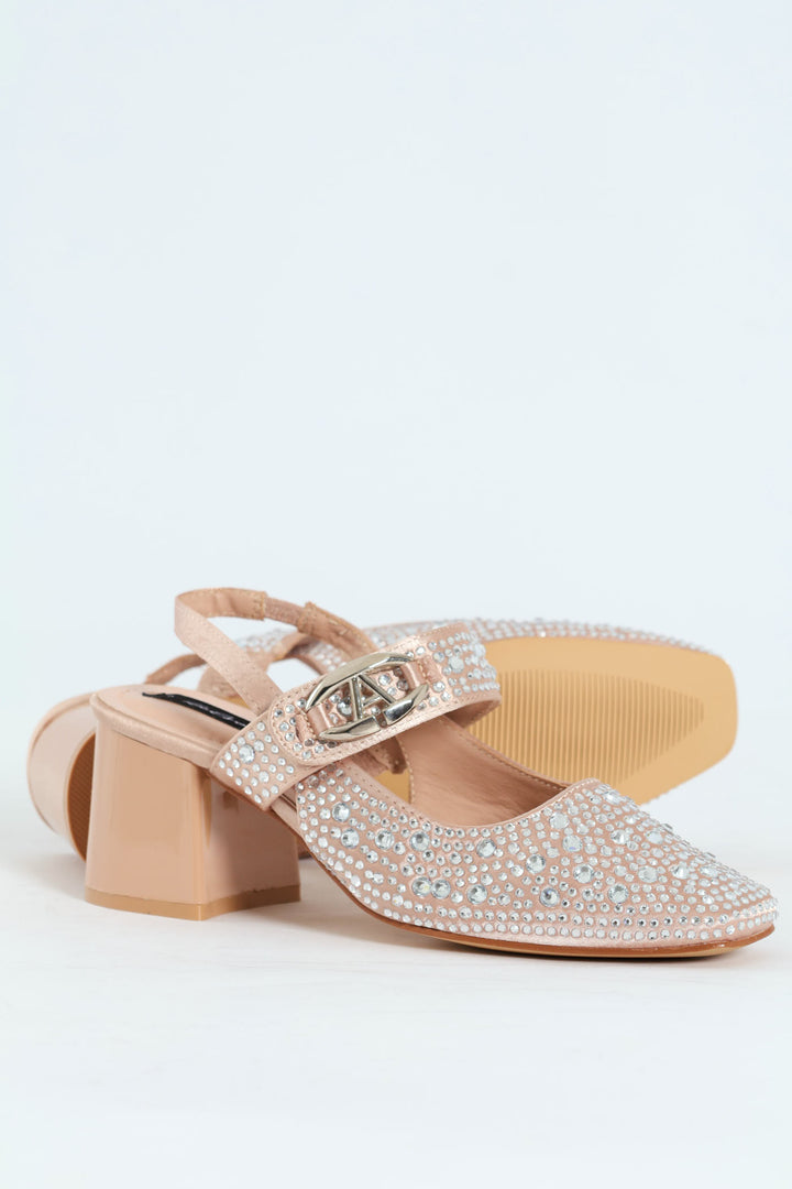 Irridescent Maryjane Heel - Silver