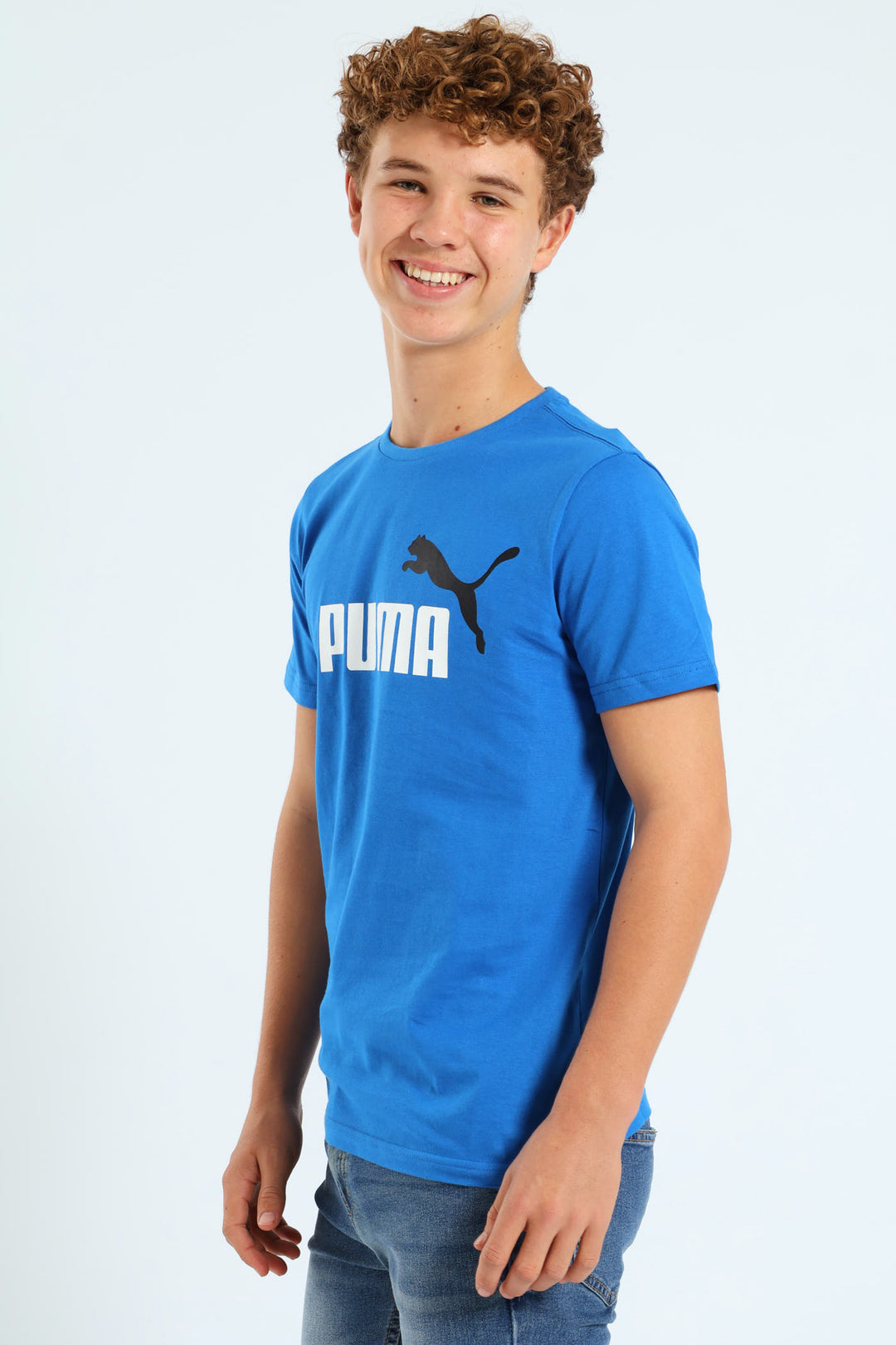 Boys Essential Plus Two Tone Logo Tee - Blue