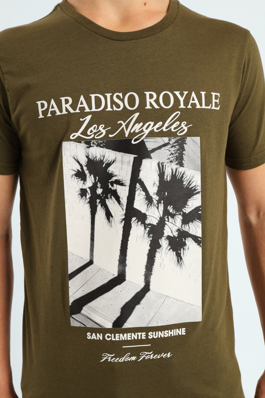 Boys Olive Palm Photographic Tee - Olive