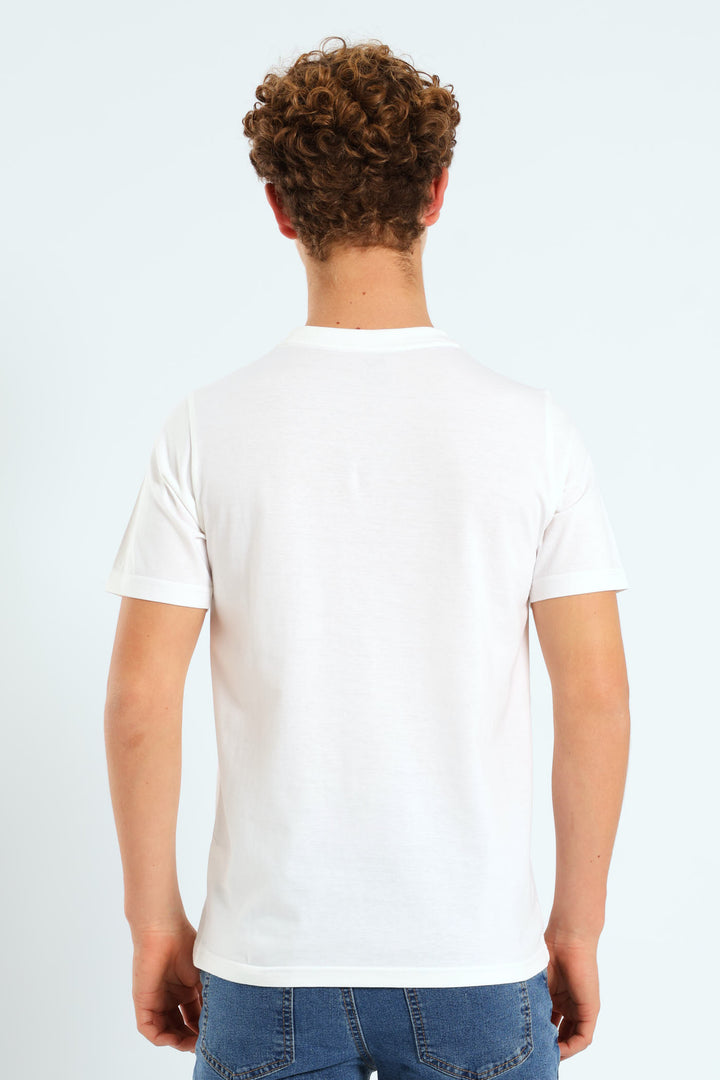 Boys Essential Two Tone No.1 Tee - White