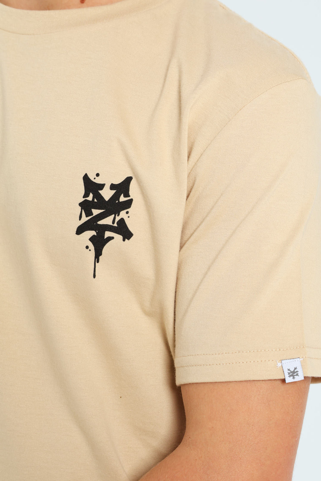 Boys Back Print Tee - Stone