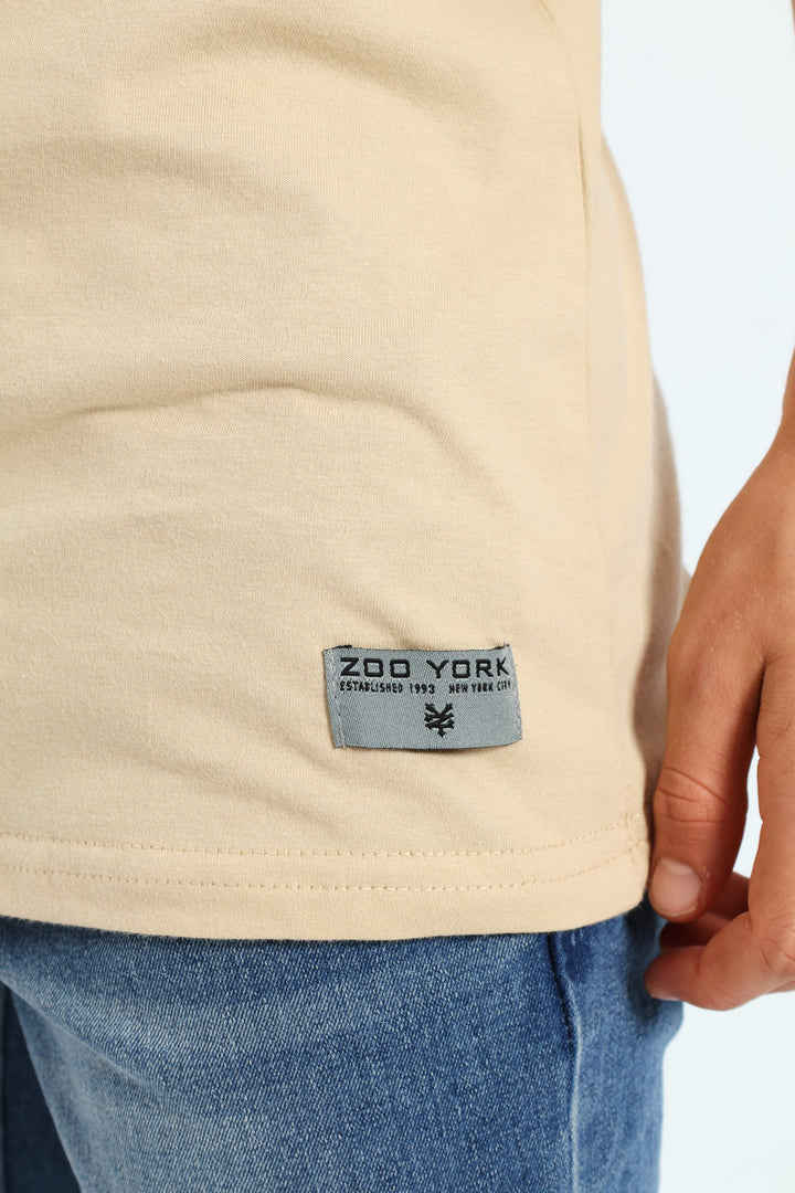 Boys Back Print Tee - Stone
