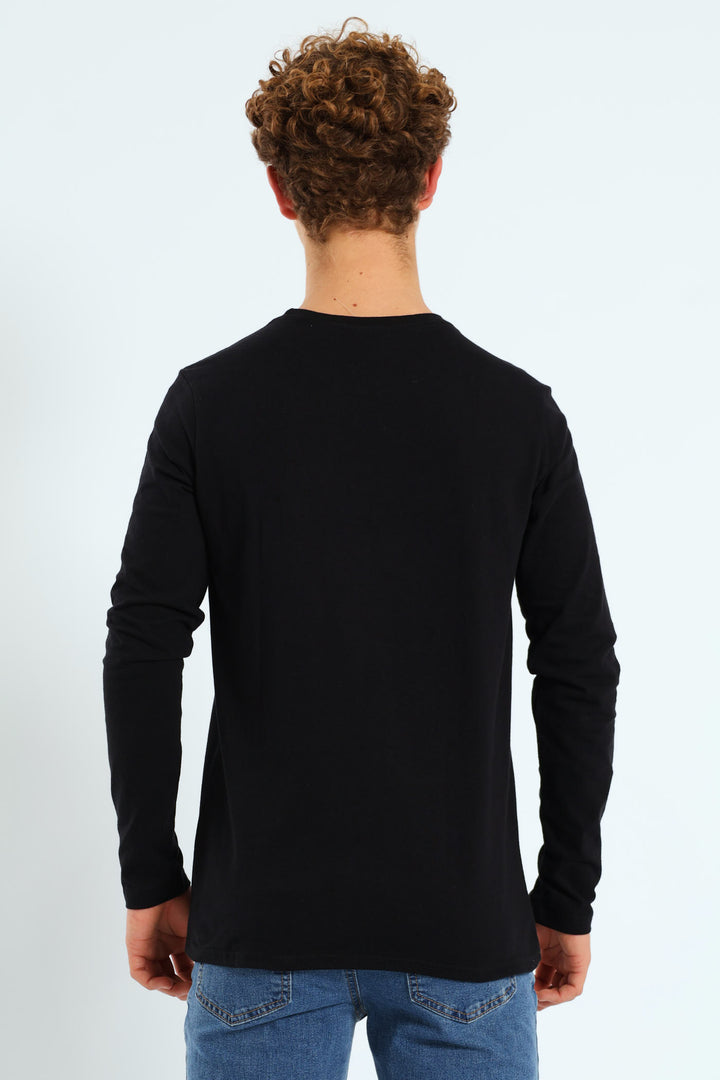 Boys 2 Pack Long Sleeve Gamer & Soccer Tees - Grey Melange/Black