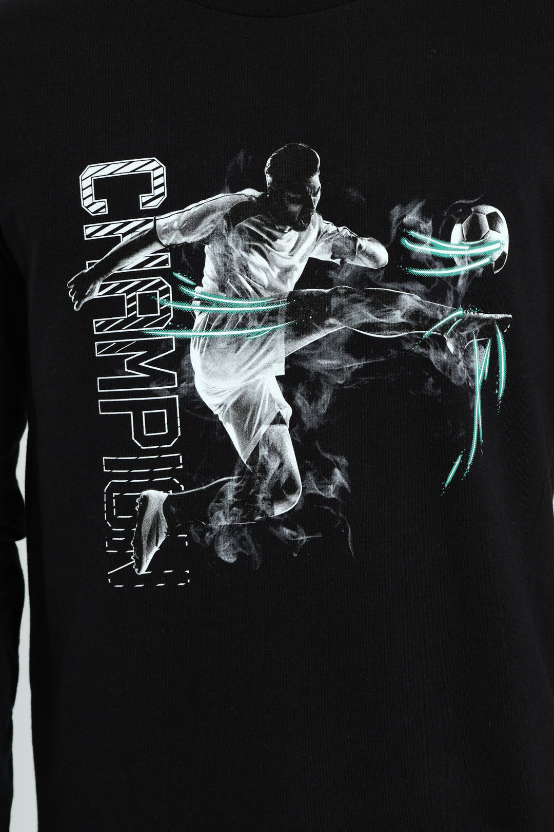 Boys 2 Pack Long Sleeve Gamer & Soccer Tees - Grey Melange/Black