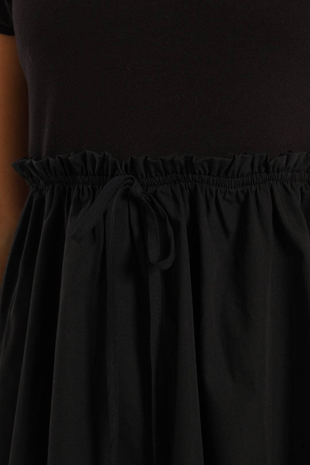 Girls Combo Knit Golfer Dress - Black