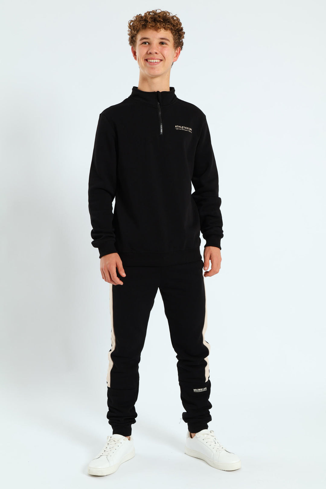 Boys Colourblock Jogger - Black/Tan
