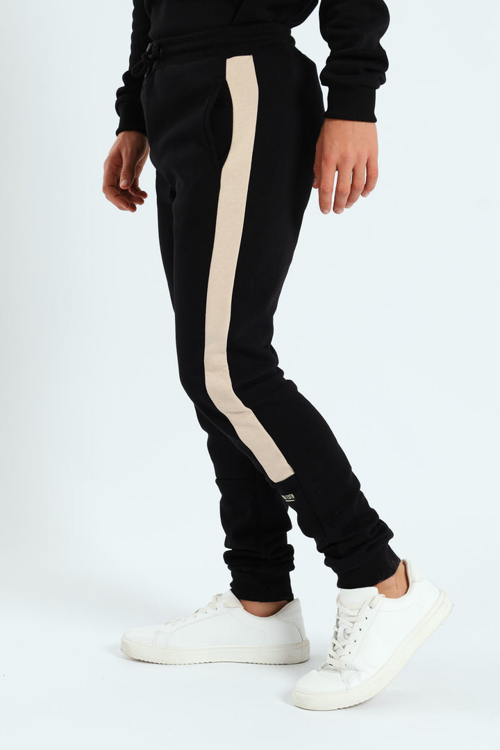 Boys Colourblock Jogger - Black/Tan