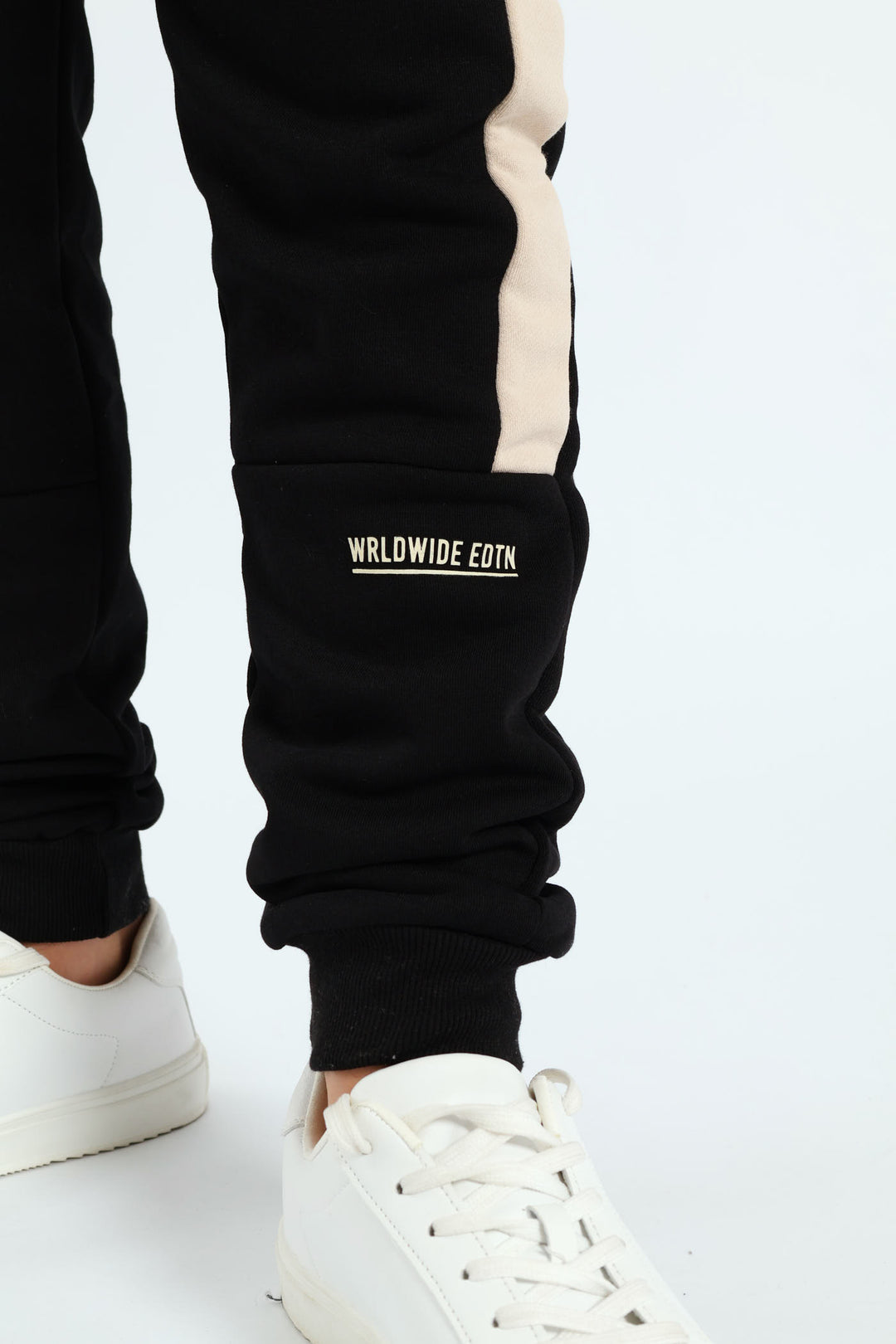 Boys Colourblock Jogger - Black/Tan