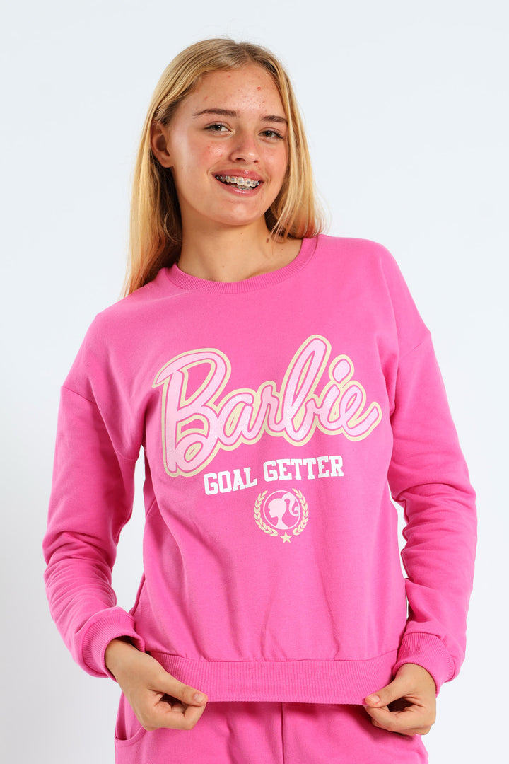 Girls Goals Fleece Top - Cerise