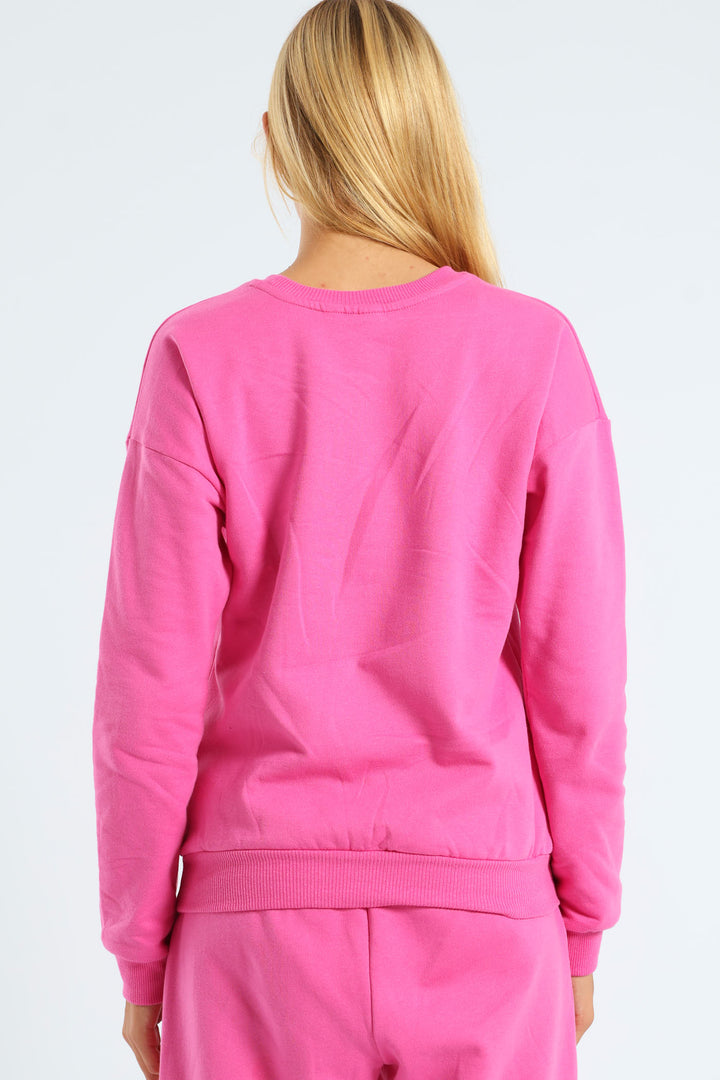 Girls Goals Fleece Top - Cerise