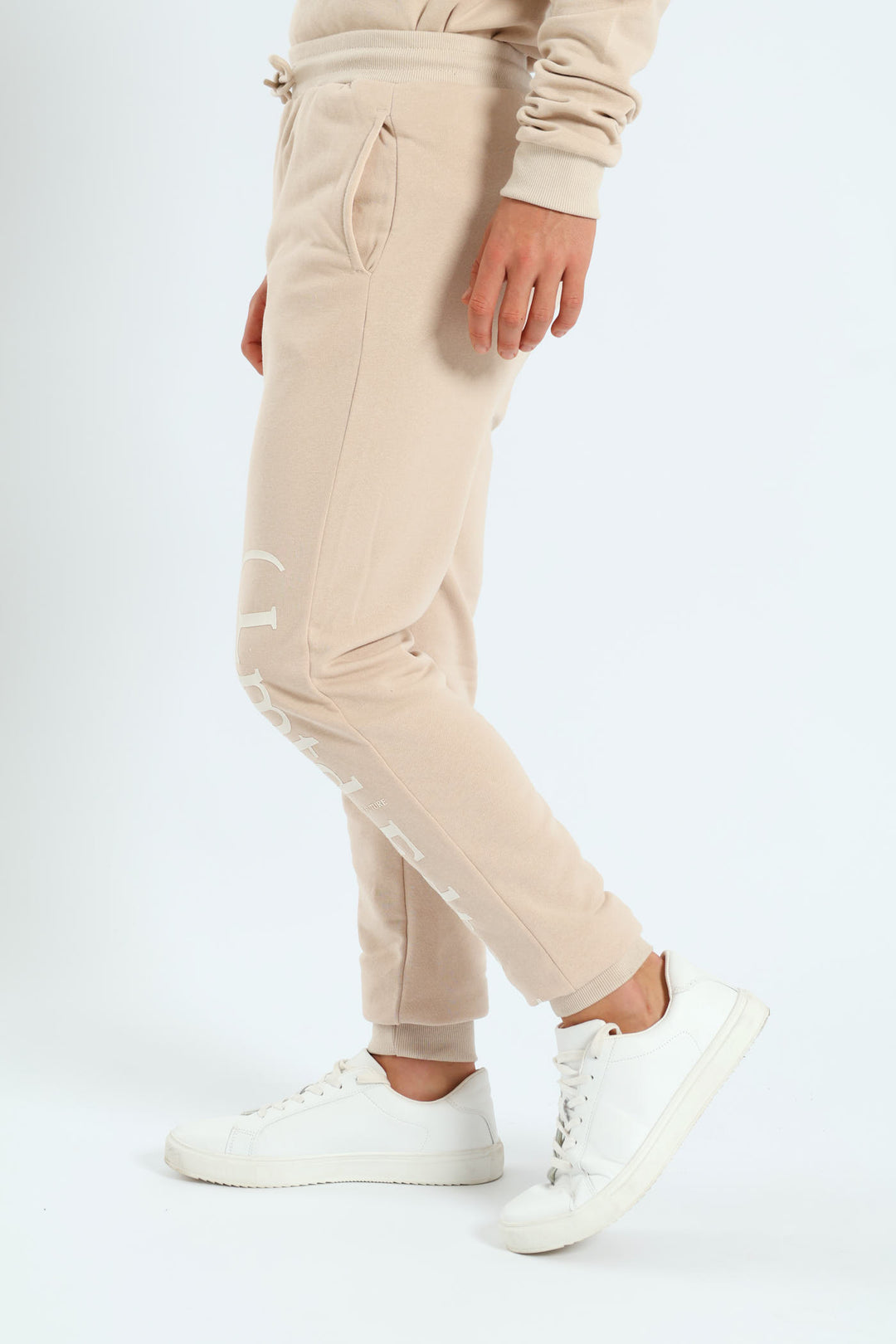 Boys Silicone Leg Print Jogger - Stone