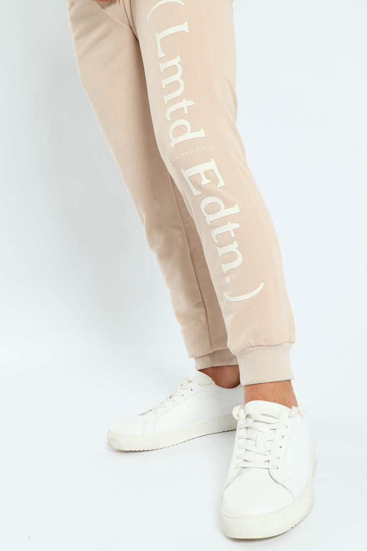 Boys Silicone Leg Print Jogger - Stone